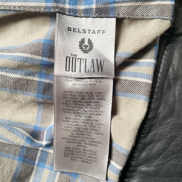 Belstaff Black Outlaw Beckham Waxed Italian Calf Leather Motorcycle Jacket - Picture 10 of 11